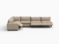 5 Piece Khaki Linen Home Living L Shaped Sectionals 5 Seater 3