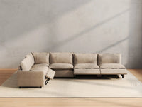 5 Piece Khaki Linen Home Living L Shaped Sectionals 5 Seater 5