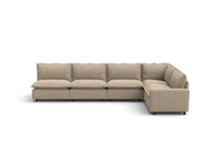 Modular Cero Modular Sectionals | 5-Piece Khaki Linen Large Space L-Shaped Sectionals 5-Seater