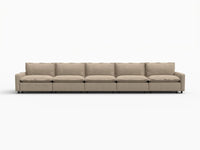 5 Piece Khaki Linen Townhouse Couch Sectionals 5 Seater 2