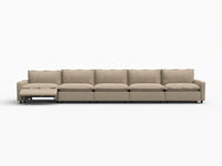 5 Piece Khaki Linen Townhouse Couch Sectionals 5 Seater 3
