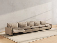 5 Piece Khaki Linen Townhouse Couch Sectionals 5 Seater 6
