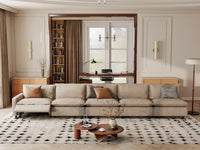 5 Piece Khaki Linen Urban Living Couch Sectionals 5 Seater 1
