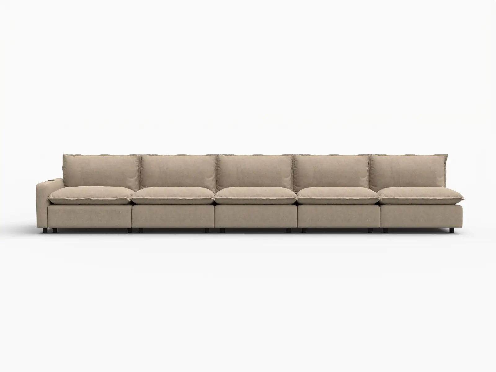 5 Piece Khaki Linen Urban Living Couch Sectionals 5 Seater 2