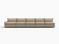5 Piece Khaki Linen Urban Living Couch Sectionals 5 Seater 2