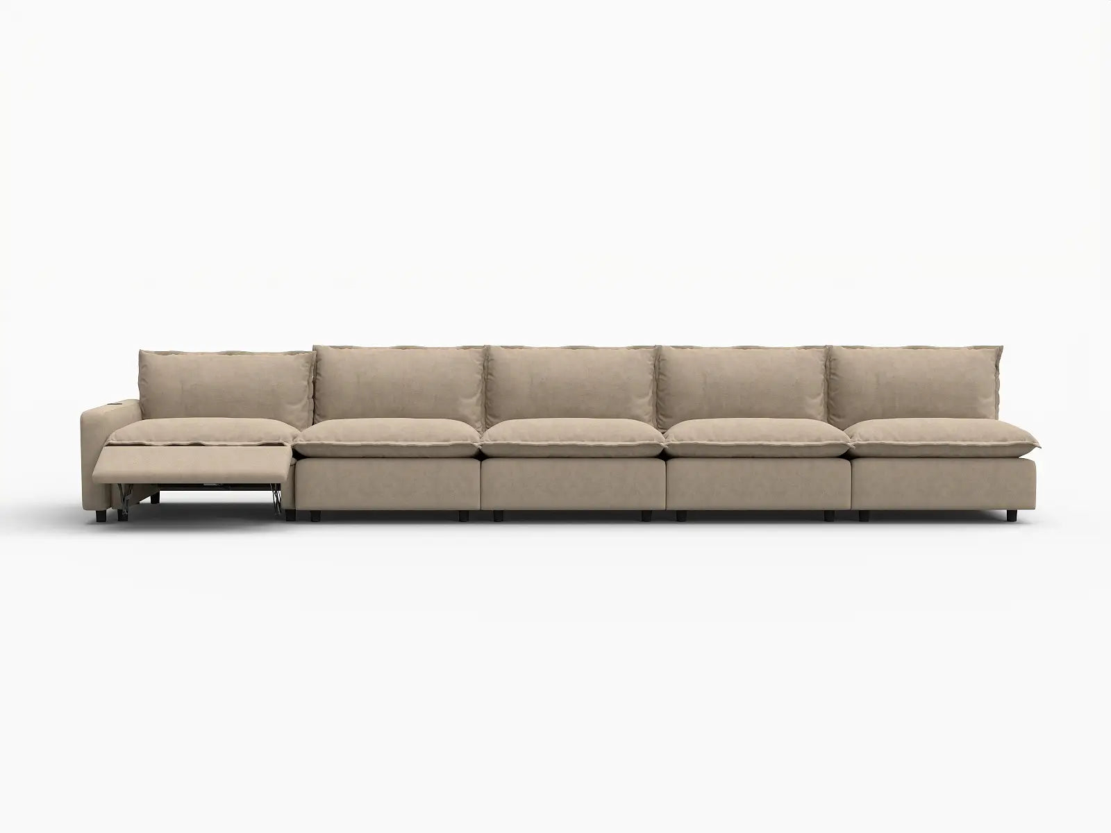 5 Piece Khaki Linen Urban Living Couch Sectionals 5 Seater 3