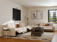 Modular Cero Reclining Sectionals | 5-Piece Beige Linen Home Living Corner Sectionals 5-Seater