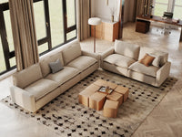 Modular Cero Modular Sectionals | 5-Piece Beige Linen Home Living Corner Sectionals 5-Seater