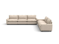 Modular Cero Reclining Sectionals | 5-Piece Beige Linen Home Living Corner Sectionals 5-Seater