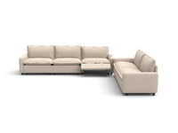 Modular Cero Reclining Sectionals | 5-Piece Beige Linen Home Living Corner Sectionals 5-Seater