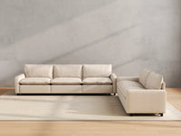 Modular Cero Modular Sectionals | 5-Piece Beige Linen Home Living Corner Sectionals 5-Seater
