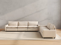Modular Cero Reclining Sectionals | 5-Piece Beige Linen Home Living Corner Sectionals 5-Seater