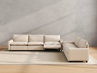 Modular Cero Reclining Sectionals | 5-Piece Beige Linen Home Living Corner Sectionals 5-Seater