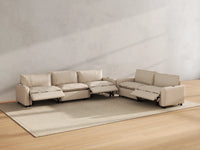 Modular Cero Reclining Sectionals | 5-Piece Beige Linen Home Living Corner Sectionals 5-Seater