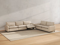Modular Cero Reclining Sectionals | 5-Piece Beige Linen Home Living Corner Sectionals 5-Seater