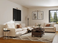 Modular Cero Reclining Sectionals | 5-Piece Beige Linen Home Living Corner Sectionals 5-Seater
