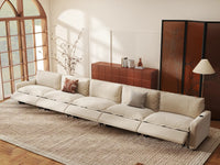Modular Cero Reclining Sectionals | 5-Piece Beige Linen Home Living Couch Sectionals 5-Seater