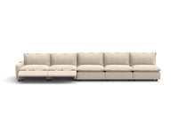Modular Cero Reclining Sectionals | 5-Piece Beige Linen Home Living Couch Sectionals 5-Seater