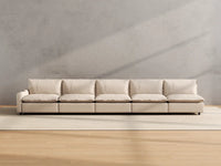 Modular Cero Reclining Sectionals | 5-Piece Beige Linen Home Living Couch Sectionals 5-Seater