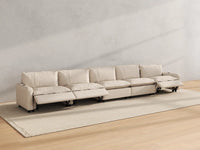 Modular Cero Reclining Sectionals | 5-Piece Beige Linen Home Living Couch Sectionals 5-Seater
