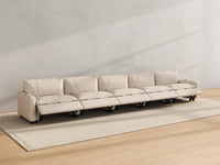 Modular Cero Reclining Sectionals | 5-Piece Beige Linen Home Living Couch Sectionals 5-Seater