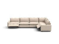 Modular Cero Reclining Sectionals | 5-Piece Beige Linen Home Living L-Shaped Sectionals 5-Seater