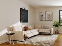 Modular Cero Reclining Sectionals | 5-Piece Beige Linen Home Living L-Shaped Sectionals 5-Seater