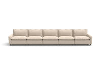 Modular Cero Modular Sectionals | 5-Piece Beige Linen Large Space Couch Sectionals 5-Seater