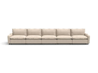 Modular Cero Reclining Sectionals | 5-Piece Beige Linen Large Space Couch Sectionals 5-Seater