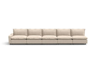 Modular Cero Reclining Sectionals | 5-Piece Beige Linen Large Space Couch Sectionals 5-Seater