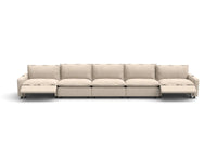 Modular Cero Reclining Sectionals | 5-Piece Beige Linen Large Space Couch Sectionals 5-Seater