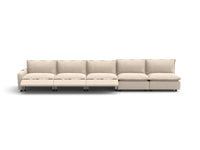 Modular Cero Reclining Sectionals | 5-Piece Beige Linen Large Space Couch Sectionals 5-Seater