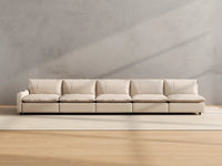 Modular Cero Reclining Sectionals | 5-Piece Beige Linen Large Space Couch Sectionals 5-Seater