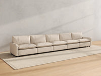 Modular Cero Modular Sectionals | 5-Piece Beige Linen Large Space Couch Sectionals 5-Seater