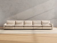 Modular Cero Reclining Sectionals | 5-Piece Beige Linen Large Space Couch Sectionals 5-Seater