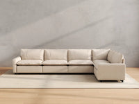 Modular Cero Modular Sectionals | 5-Piece Beige Linen Large Space L-Shaped Sectionals 5-Seater