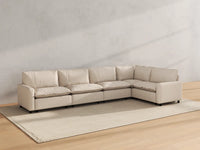 Modular Cero Modular Sectionals | 5-Piece Beige Linen Large Space L-Shaped Sectionals 5-Seater