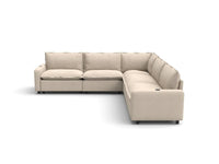Modular Cero Reclining Sectionals | 5-Piece Beige Linen Large Space V-Shaped Sectionals 5-Seater