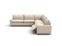 Modular Cero Reclining Sectional | 5-Piece Beige Linen Large Space V-Shaped Sectionals 5-Seater