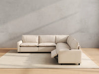 Modular Cero Reclining Sectional | 5-Piece Beige Linen Large Space V-Shaped Sectionals 5-Seater