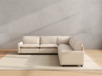 Modular Cero Modular Sectionals | 5-Piece Beige Linen Large Space V-Shaped Sectionals 5-Seater