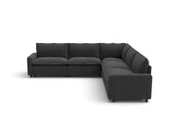 Modular Cero Reclining Sectionals | 5-Piece Grey Linen Grand Estate V-Shaped Sectionals 5-Seater