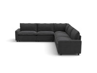 Modular Cero Reclining Sectionals | 5-Piece Grey Linen Grand Estate V-Shaped Sectionals 5-Seater