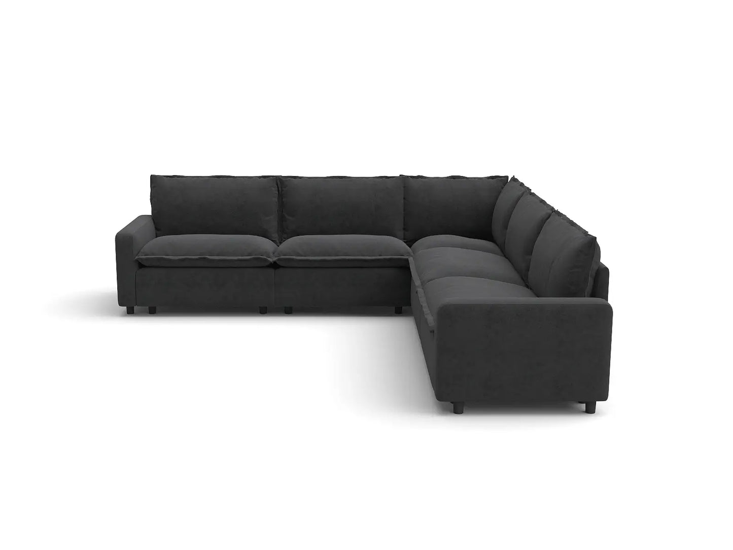 Modular Cero Modular Sectional | 5-Piece Grey Linen Grand Estate V-Shaped Sectionals 5-Seater