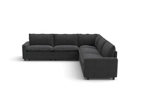 Modular Cero Modular Sectional | 5-Piece Grey Linen Grand Estate V-Shaped Sectionals 5-Seater