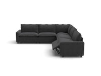 Modular Cero Reclining Sectionals | 5-Piece Grey Linen Grand Estate V-Shaped Sectionals 5-Seater