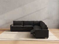 Modular Cero Reclining Sectionals | 5-Piece Grey Linen Grand Estate V-Shaped Sectionals 5-Seater