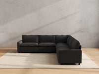 Modular Cero Reclining Sectionals | 5-Piece Grey Linen Grand Estate V-Shaped Sectionals 5-Seater