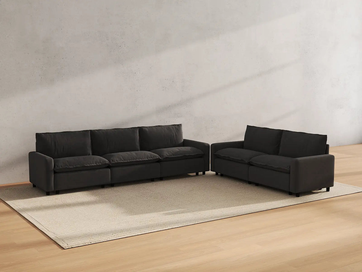 Modular Cero Modular Sectionals | 5-Piece Grey Linen Home Living Corner Sectionals 5-Seater