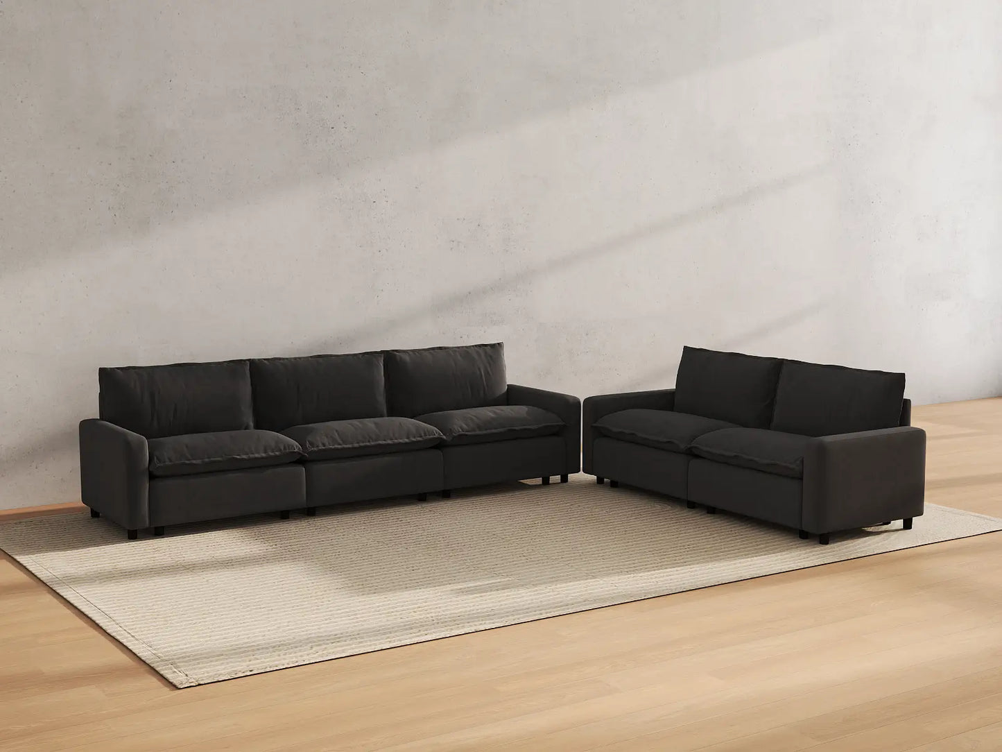 Modular Cero Modular Sectionals | 5-Piece Grey Linen Home Living Corner Sectionals 5-Seater